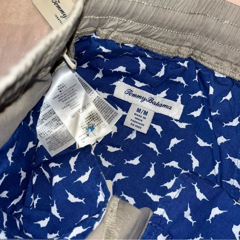 Tommy Bahama khaki elastic waistband drawstring shorts, BRAND NEW